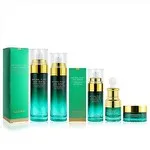 Green Skincare Packaging Cosmetic Bottle Glass Cream Jar