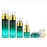 Green Skincare Packaging Cosmetic Bottle Glass Cream Jar