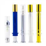 High Quality Plastic Syringe For Cosmetics 10ml White/Gold/Clear Plastic Cosmetic Syringe Packaging With Screen Printing