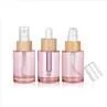 Pink Wooden Lid Eco Friendly Skincare Packaging 15g 30ml 60ml Bamboo Cosmetic Packaging