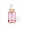 Pink Wooden Lid Eco Friendly Skincare Packaging 15g 30ml 60ml Bamboo Cosmetic Packaging
