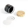 Round Black Bamboo Cosmetic Jars