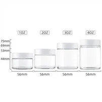Round Glass Clear Child Resistant Jar
