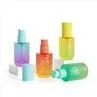 Round Glass Colored 1 Oz Lotion Pump Bottles