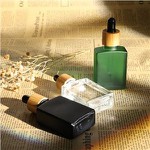 Square 1 Oz Clear Glass Dropper Bottles