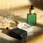 Square 1 Oz Clear Glass Dropper Bottles