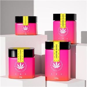 Square Gradient Glass Jar Childproof Cap 40g 60g 80g 100g