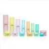Straight Round Green Cosmetic Packaging 5g 120ml Skincare Set Bottle