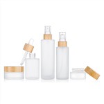 White Frosted Bamboo Lid Skin Care Packaging