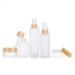 White Frosted Bamboo Lid Skin Care Packaging