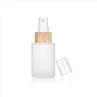 White Frosted Bamboo Lid Skin Care Packaging Suppliers Wholesale Cosmetic Containers