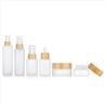 White Frosted Bamboo Lid Skin Care Packaging Suppliers Wholesale Cosmetic Containers