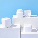 White Square Plastic Cosmetic Containers