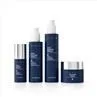 Wholesale Blue Straight Round Cosmetic Containers 30 40 50 80 100 120ml Glass Skincare Packaging