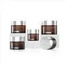 Wholesale Cosmetic Glass Jars 20g 30g 50g Face Cream Amber Glass Jars for Cosmetics with Black Lid