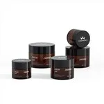 Wholesale Cosmetic Glass Jars 20g 30g 50g Face Cream Amber Glass Jars for Cosmetics with Black Lid