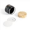 Wholesale Cosmetic Jars With Bamboo Lids Black Face Cream Jar