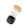 Wholesale Cosmetic Jars With Bamboo Lids Black Face Cream Jar