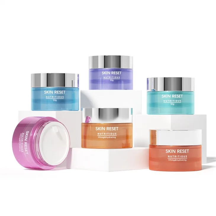 Straight Round Glass Cream Jars Cosmetic Packaging