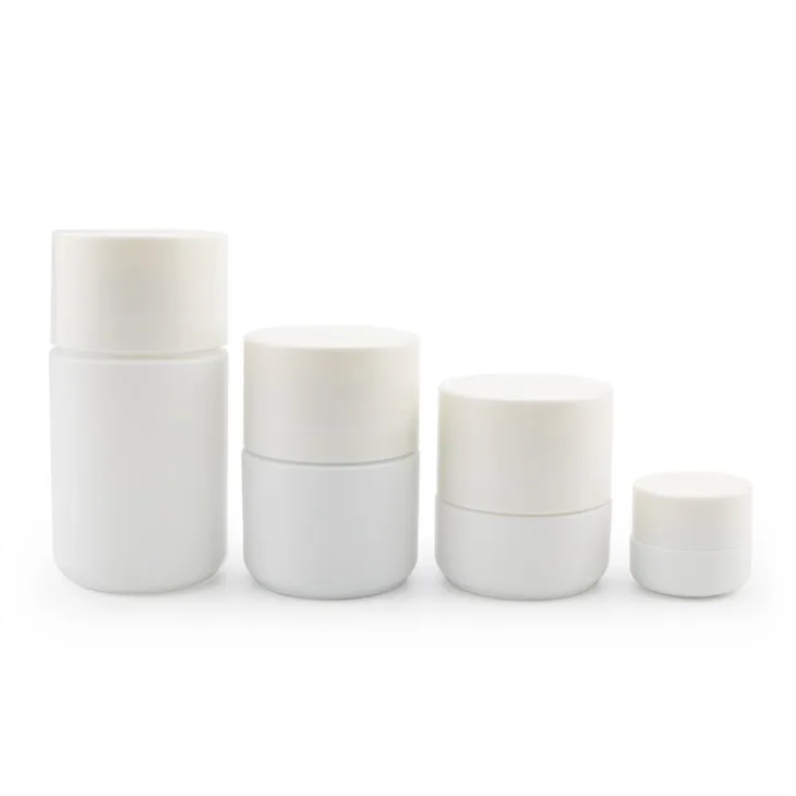 White CR Child Resistant Glass Jar
