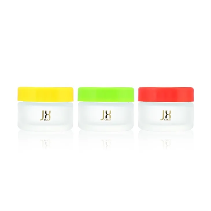 White Frosted Child Proof Jar With Colored Cap