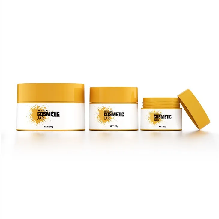 Yellow Pp Plastic Cream Jar