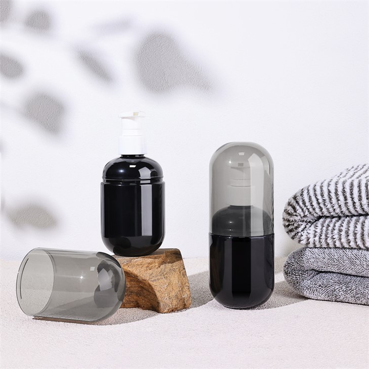 لوشن پلاسٹک کی بوتلیں 200ml بلیک پالتو شیمپو کی بوتل