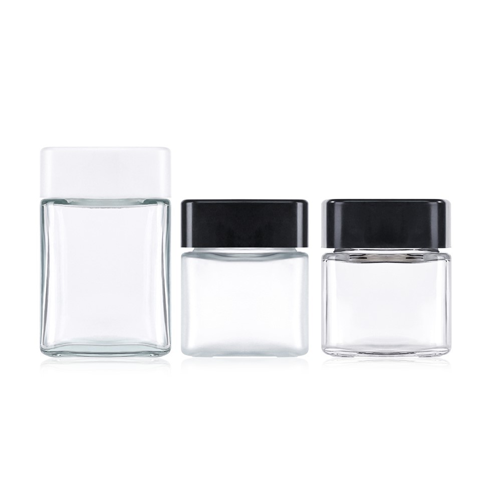 2oz 4oz Stoples Kaca Bening Persegi untuk Anak