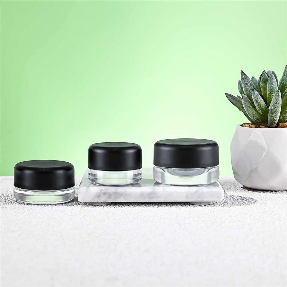 5g 7g 9g Clear Mini Child Resistant Jar Glass Concentrate Bottle