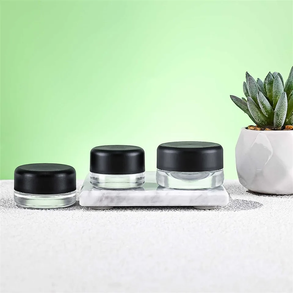 5g 7g 9g Clear Mini Child Resistant Jar Glass Concentrate Bottle