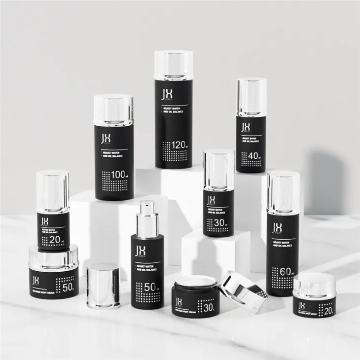 Black Round Empty Skincare Glass Containers/20g 30g 50g Cream For Glass Cosmetic Containers/Bottle/Jar/Packaging