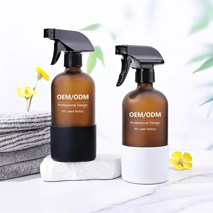 Frosted Amber 500ml Glass Spray Bottle