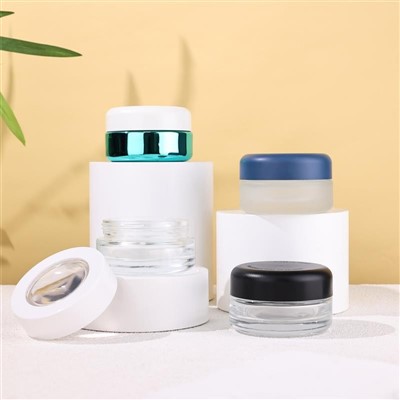 2oz 4oz Glass Cannabis Jars Packaging With Magnifier