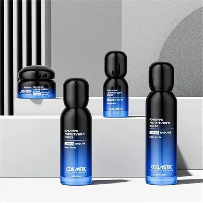 50g Black Cosmetic Container Packaging 30ml Skin Cream Bottle