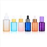 30ml Clear Amber Frosted Cylinder Flat Shoulder Dropper Bottle