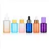 30ml Clear Amber Frosted Cylinder Flat Shoulder Dropper Bottle