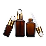 30ml Ορθογώνιο Κεχριμπάρι Κεχριμπαρένιο Μπουκάλι Γυαλιού για Αιθέριο Έλαιο