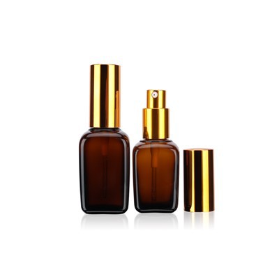 30ml Rectangular Amber Brown Glass Dropper Bottle For Essential Oil