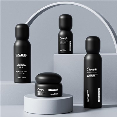 50g Black Cosmetic Container Packaging 30ml Skin Cream Bottle