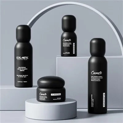 50g Black Cosmetic Container Packaging 30ml Skin Cream Bottle