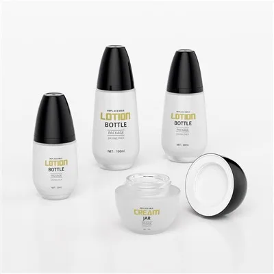 50g Cosmetic Jars Glass 100ml 2 Oz Lotion Containers