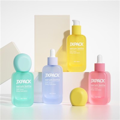 50ml مربع ڈراپر بوتلیں گلاس لوشن بوتل پیکجنگ