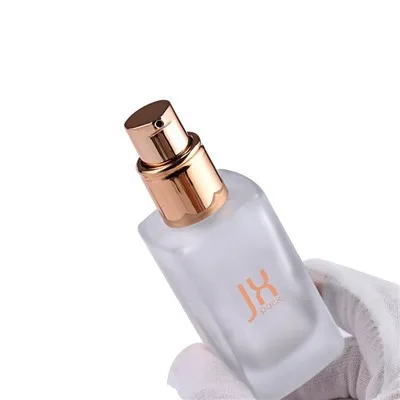 Square Lotion Pump Bottles 30ml Pink Glass Bottle Foundation