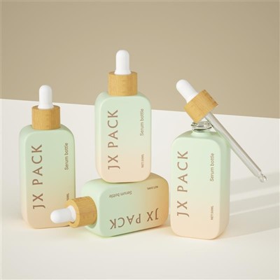 50ml Square Dropper Bottles Glass Lotion Bottle Packaging