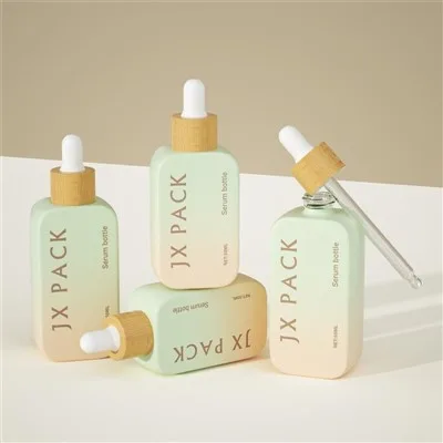 50ml Square Dropper Bottles Glass Lotion Bottle Packaging