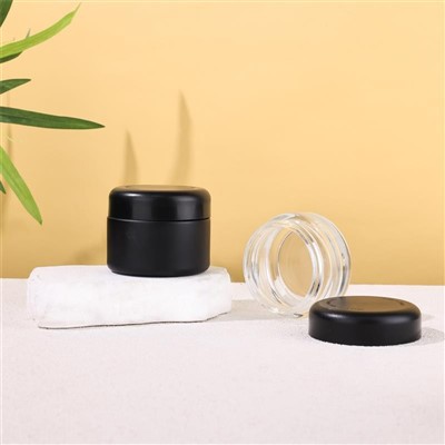 2oz 4oz Glass Cannabis Jars Packaging With Magnifier