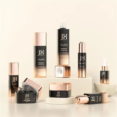Newest Design Square Matte Black Dropper Bottle Cosmetic 15ml 30ml 50ml Lotion Bottle With Clear Pump