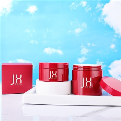 Red 250ml Cosmetic Jars 400ml Pet Plastic Hair Cream Jar
