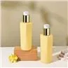 Yellow Plastic Bottles 200ml Refillable Shampoo Pump Bottle