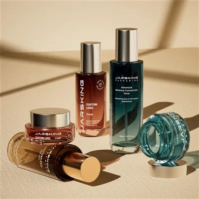 Cosmetic Glass Packaging 50ml Cosmetic Jars Skincare Dropper Bottle